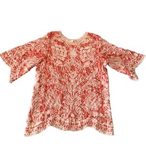 Solitaire top scalloped hem embroidered